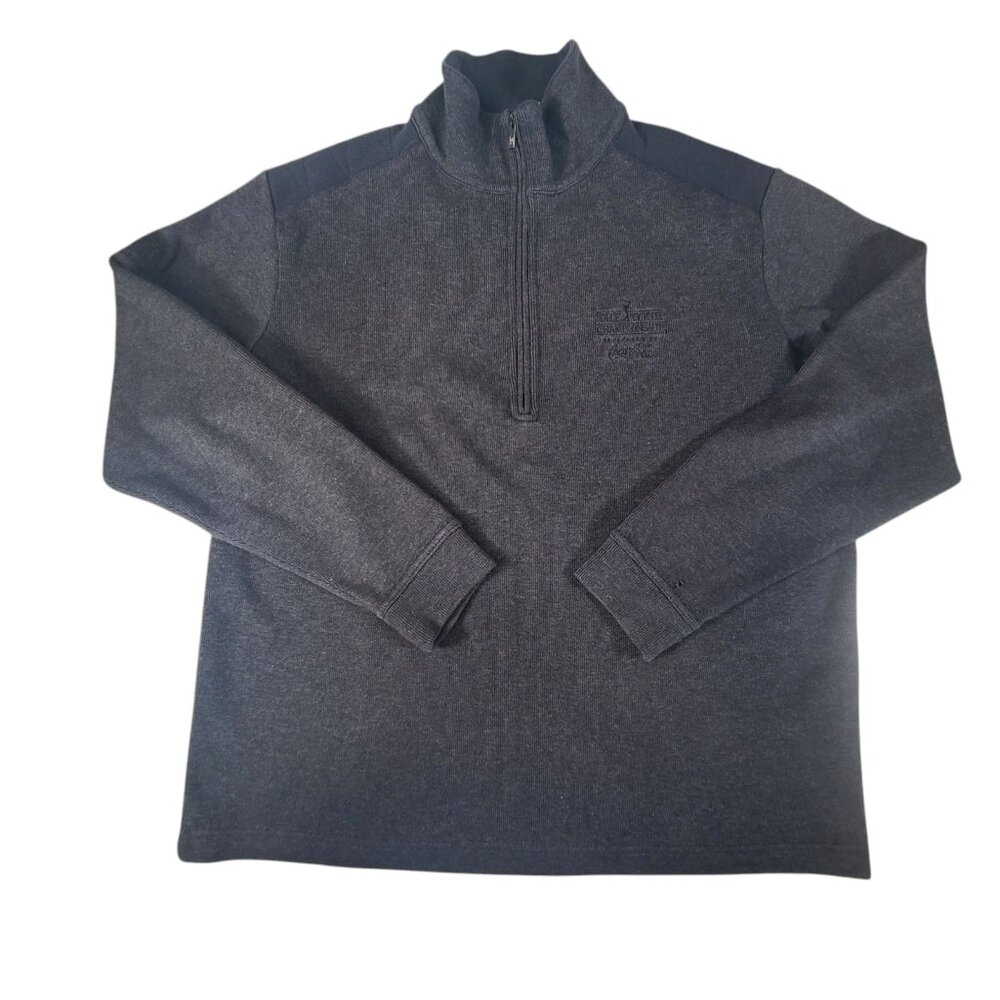 Nike Tiger Woods Sweater Mens 1/4 Zip Large Gray Long Sleeve Golf Pullover *